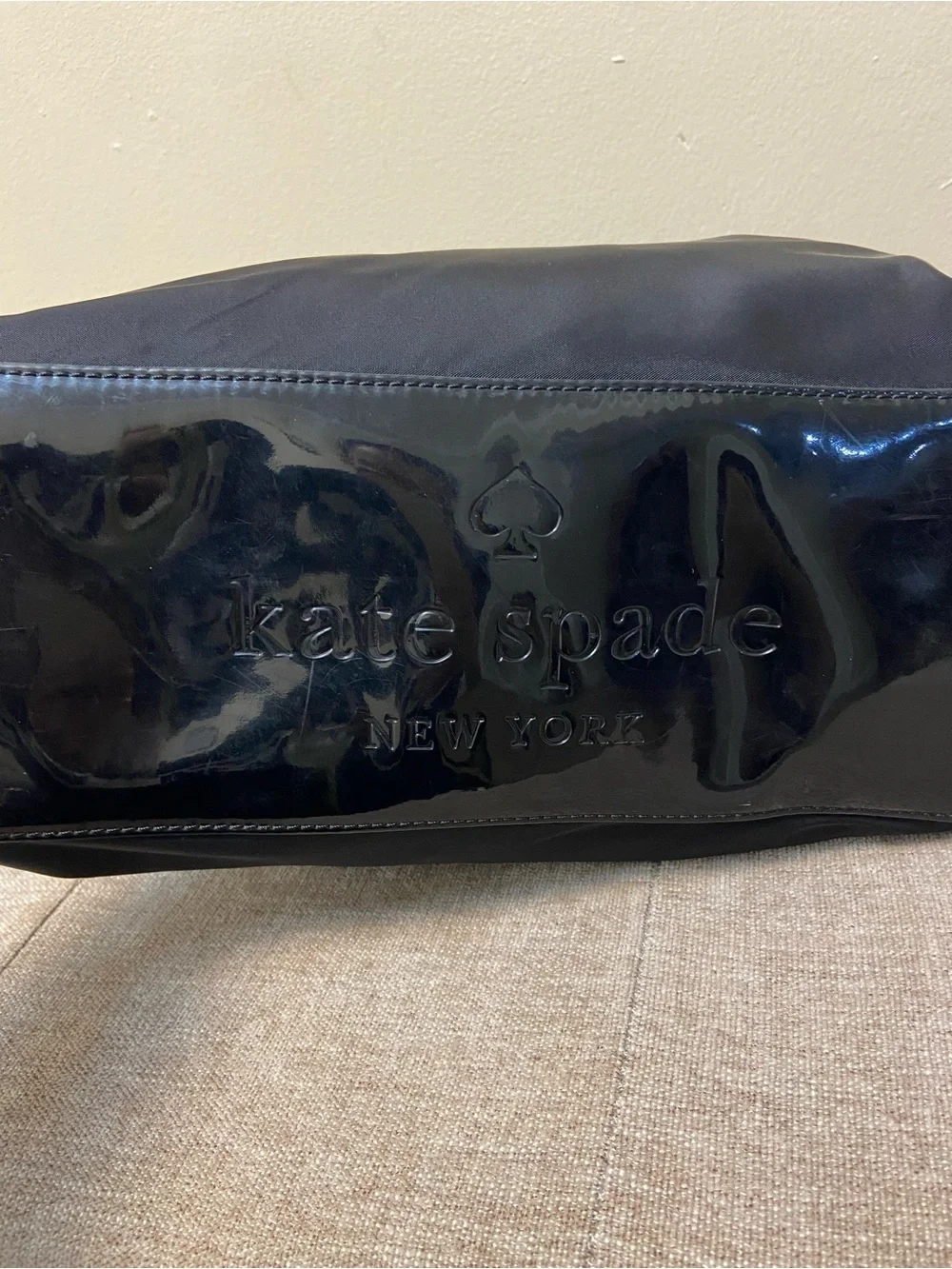 kate spade Black Nylon Dual-Handle Shoulder Bag with Gold Hardware